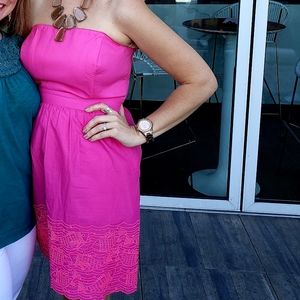 Vineyard Vines Hott Pink Strapless Dress